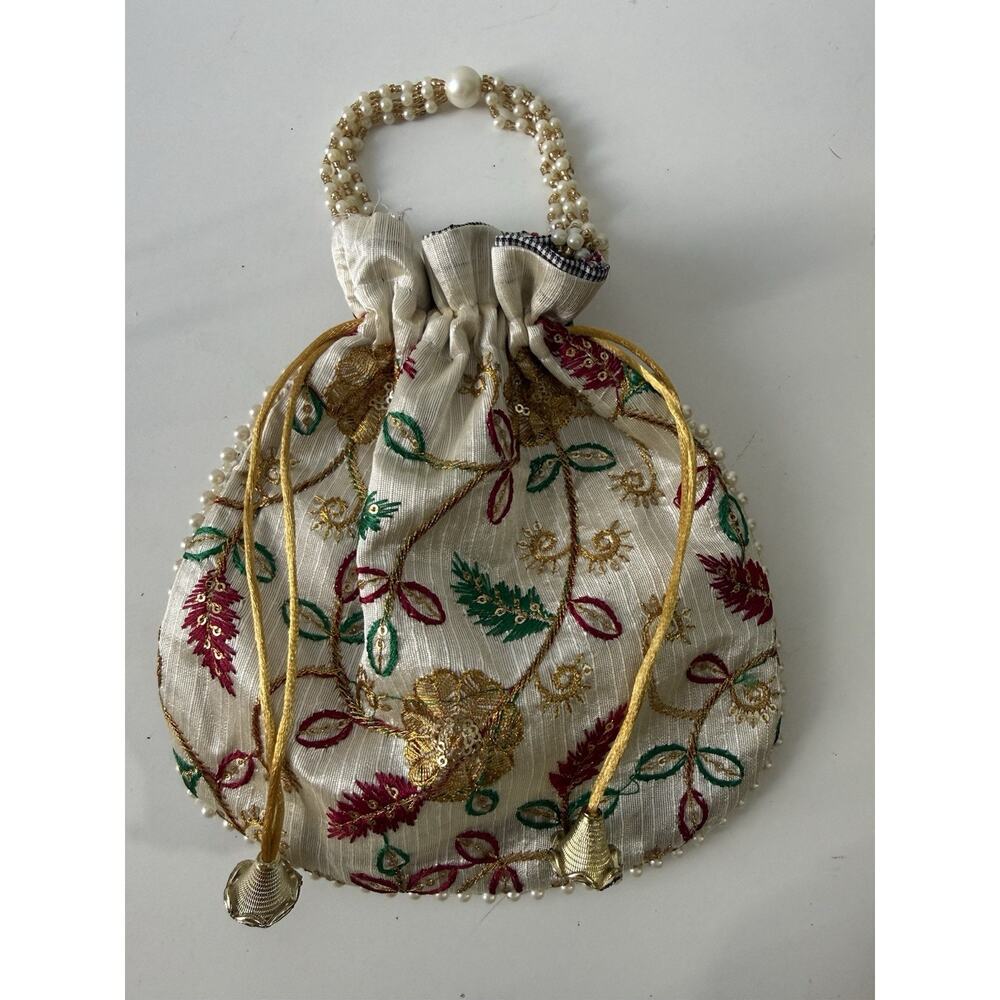 Handmade Rare Women's Potli Handbag For Party Wedding Traditional Gold